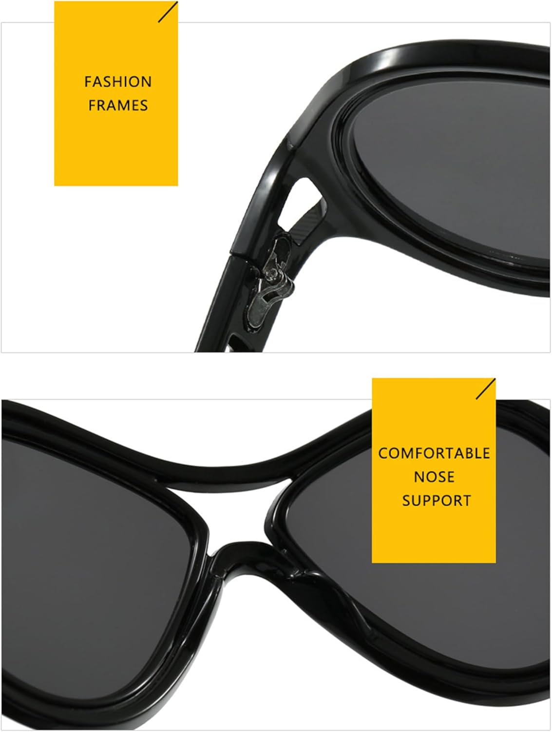 

bullabulling Большие модные солнцезащитные очки-обтекатели для женщин и мужчин, большие очки для вождения, защита от УФ-излучения UV400, большие солнцезащитные очки, Black