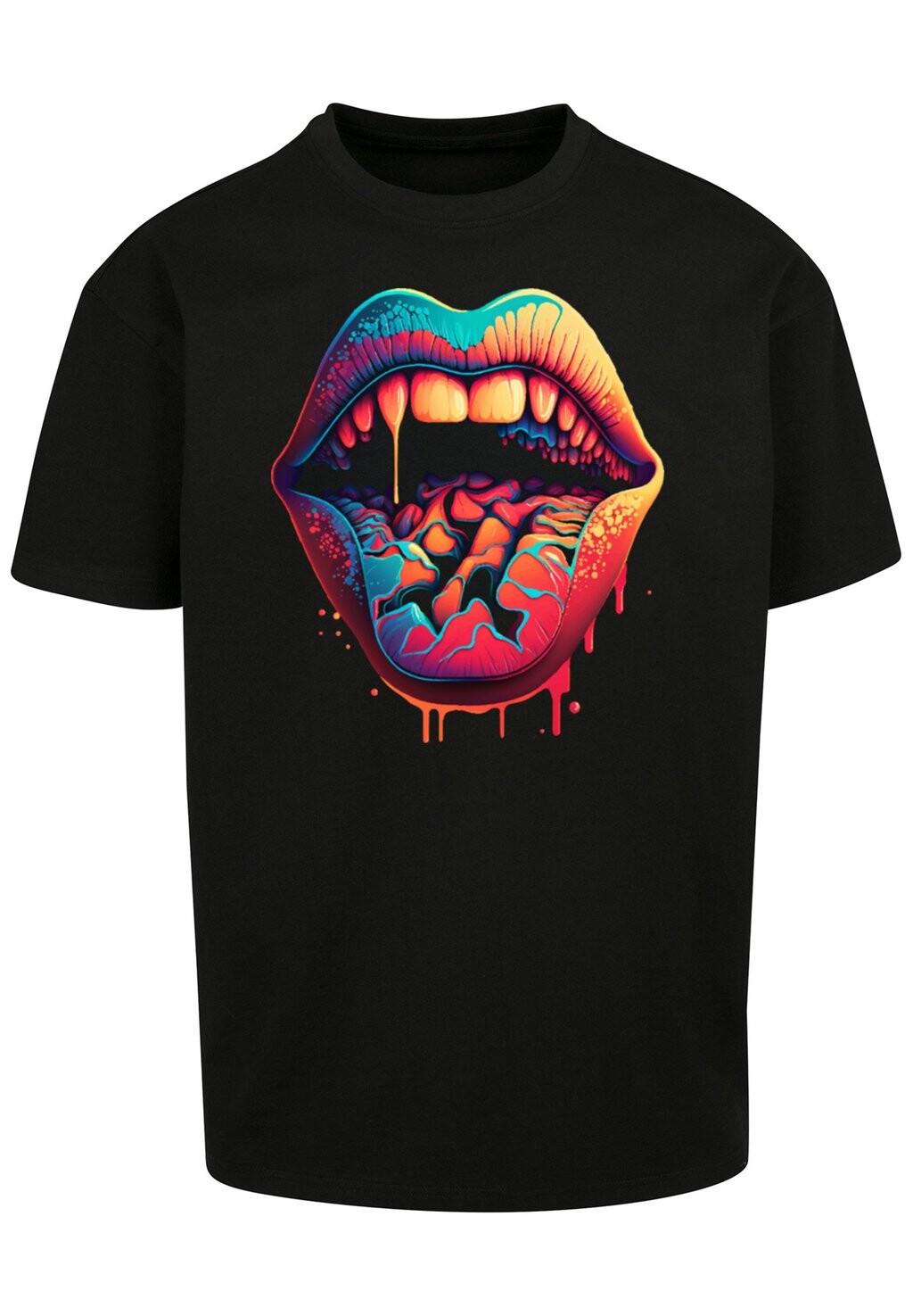 

Футболка с принтом DROOLING LIPS F4NT4STIC, черный