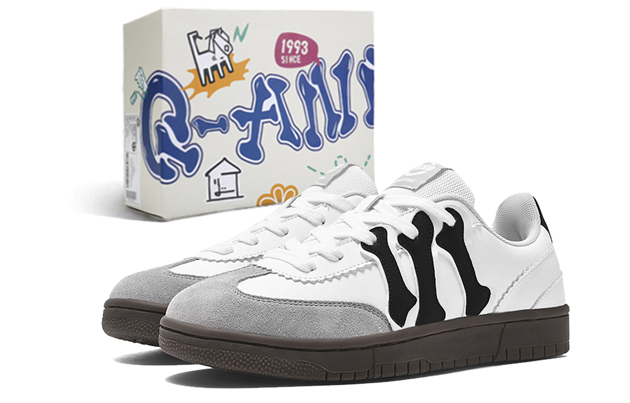 

Q-AND Кроссовки Q AND German Army Trainers Low Top для скейтбординга унисекс бело-черные, цвет White Black