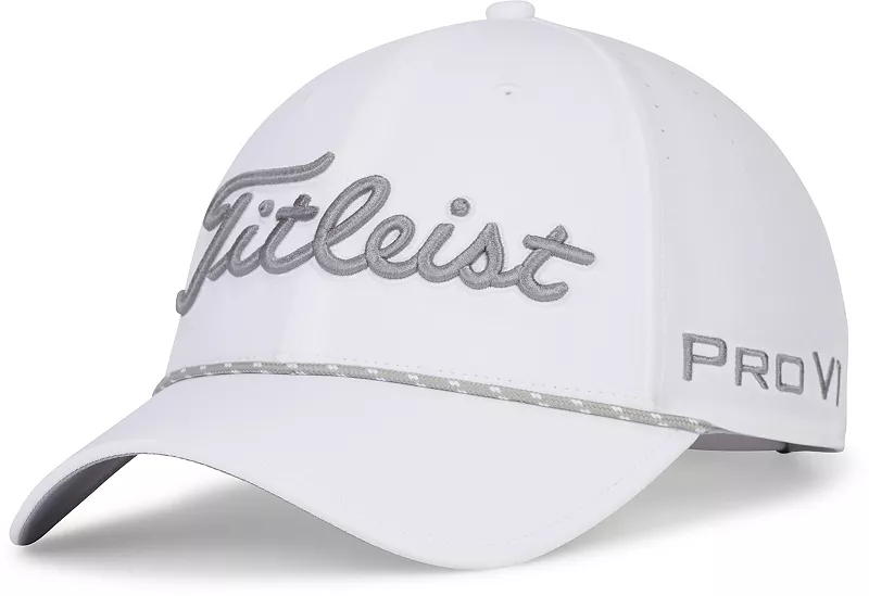 

Мужская кепка для гольфа Titleist Tour Breezer, белый/серый