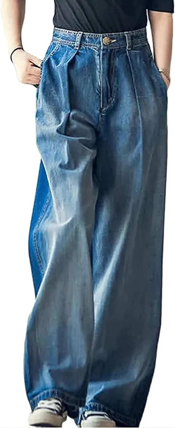 

CHARTOU Женские джинсы Vintage Loose Fit Wide Leg