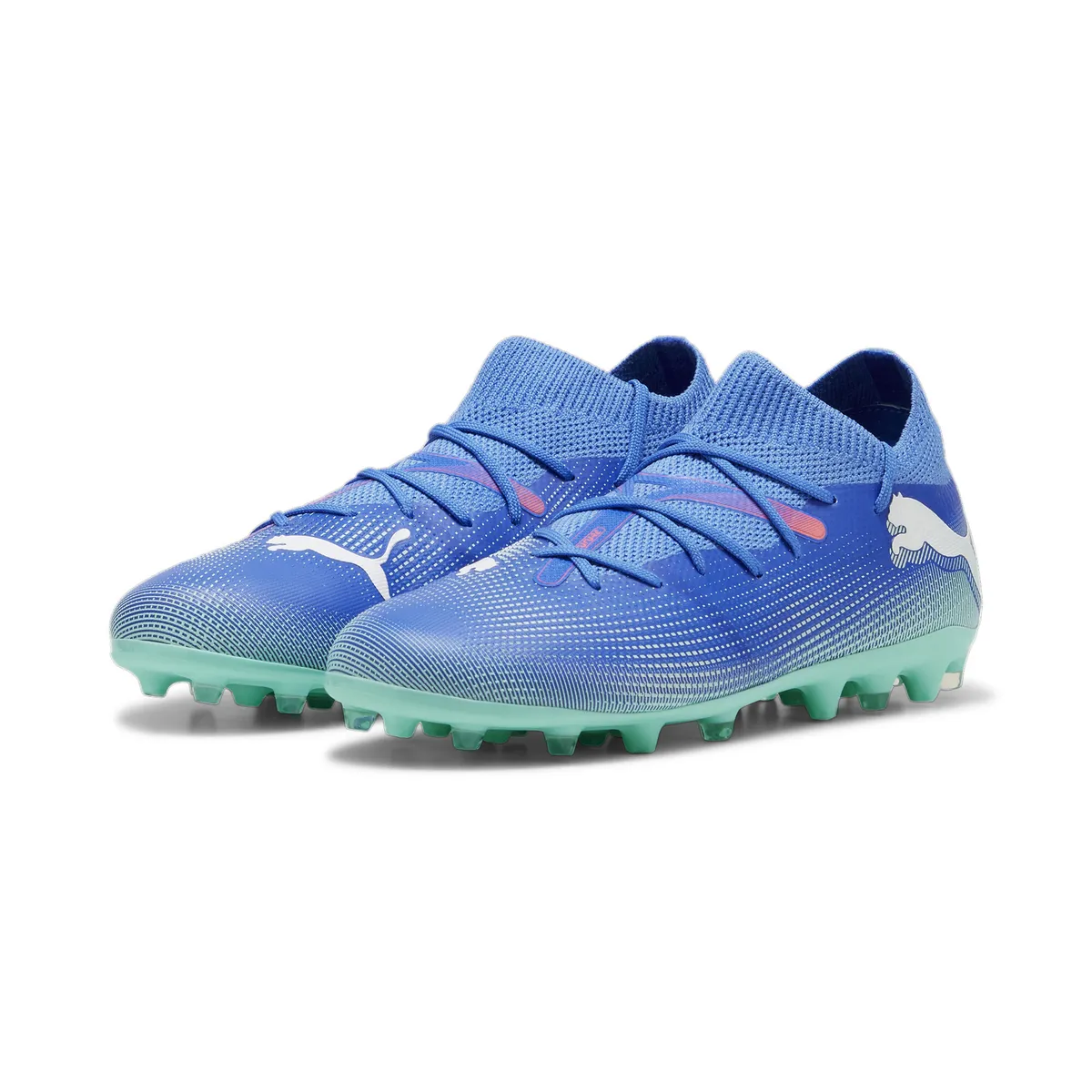 

Футбольные кроссовки PUMA "FUTURE 7 MATCH MG JR", цвет Bluemazing- Puma White-Electric Peppermint