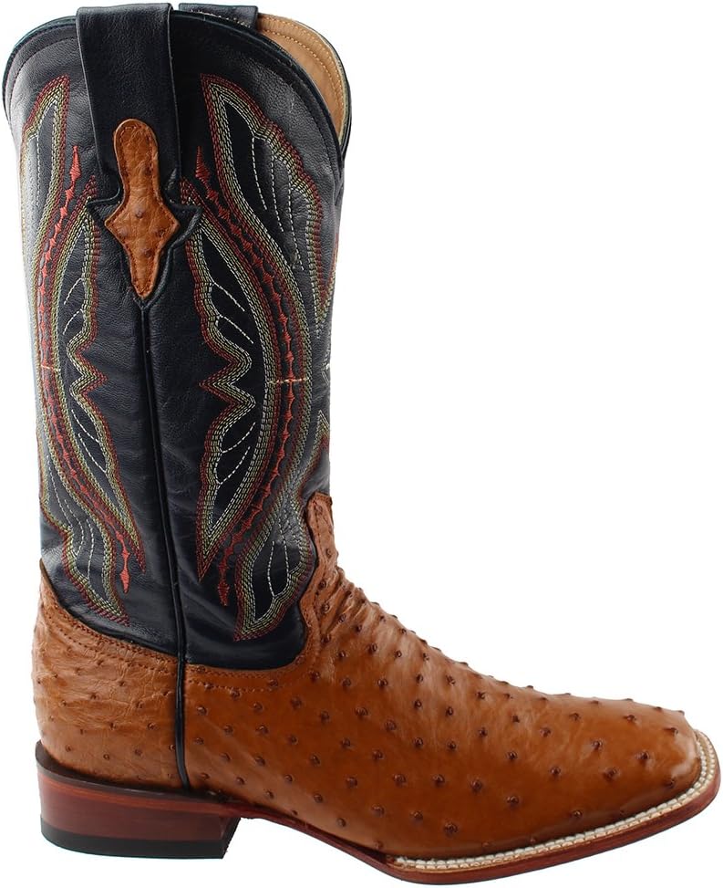 

Мужские ботинки Ferrini Italia Colt Full Quill из страусиной кожи с квадратным носком, средней высоты до середины икры - черные, коричневые