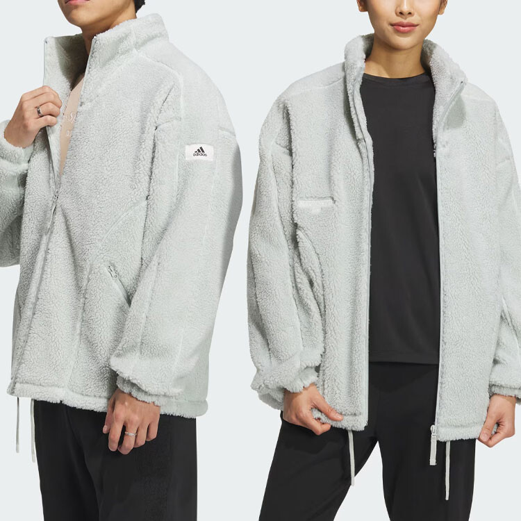 Куртка для отдыха унисекс серебристо-серая Adidas, серый — фото 3