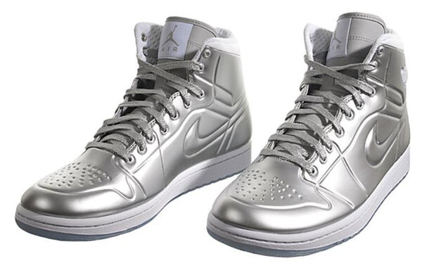 Кроссовки 1 анодированные Air Jordan, серебряный — фото 2