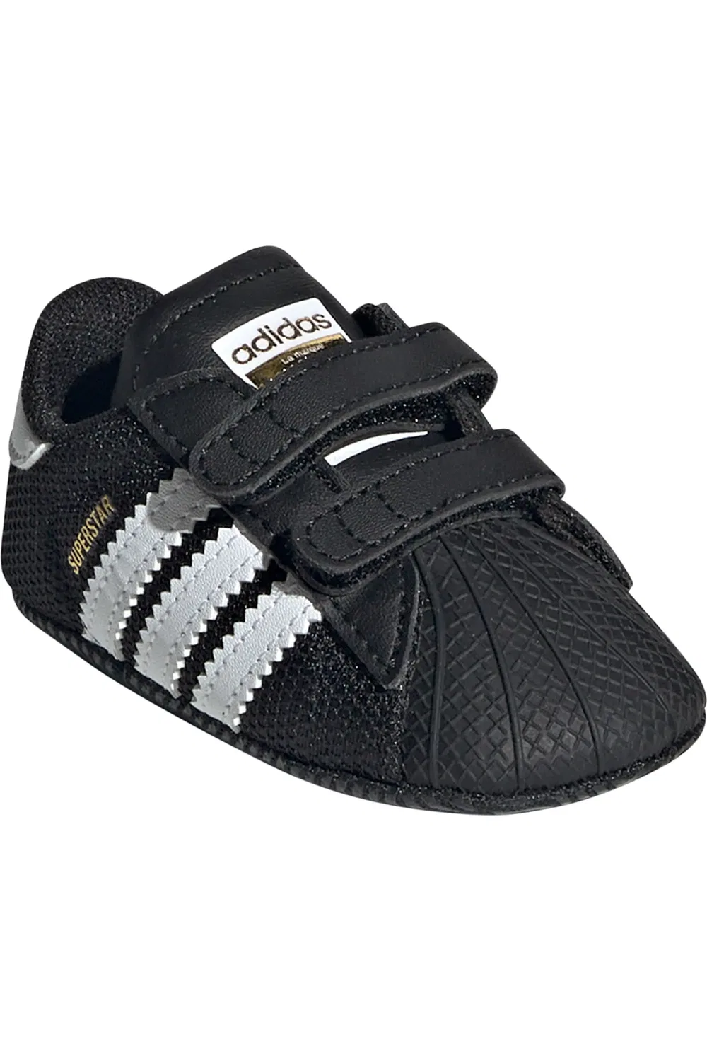 Кроссовки для малышей мягкие Superstar adidas, Black/White/Gold Metallic