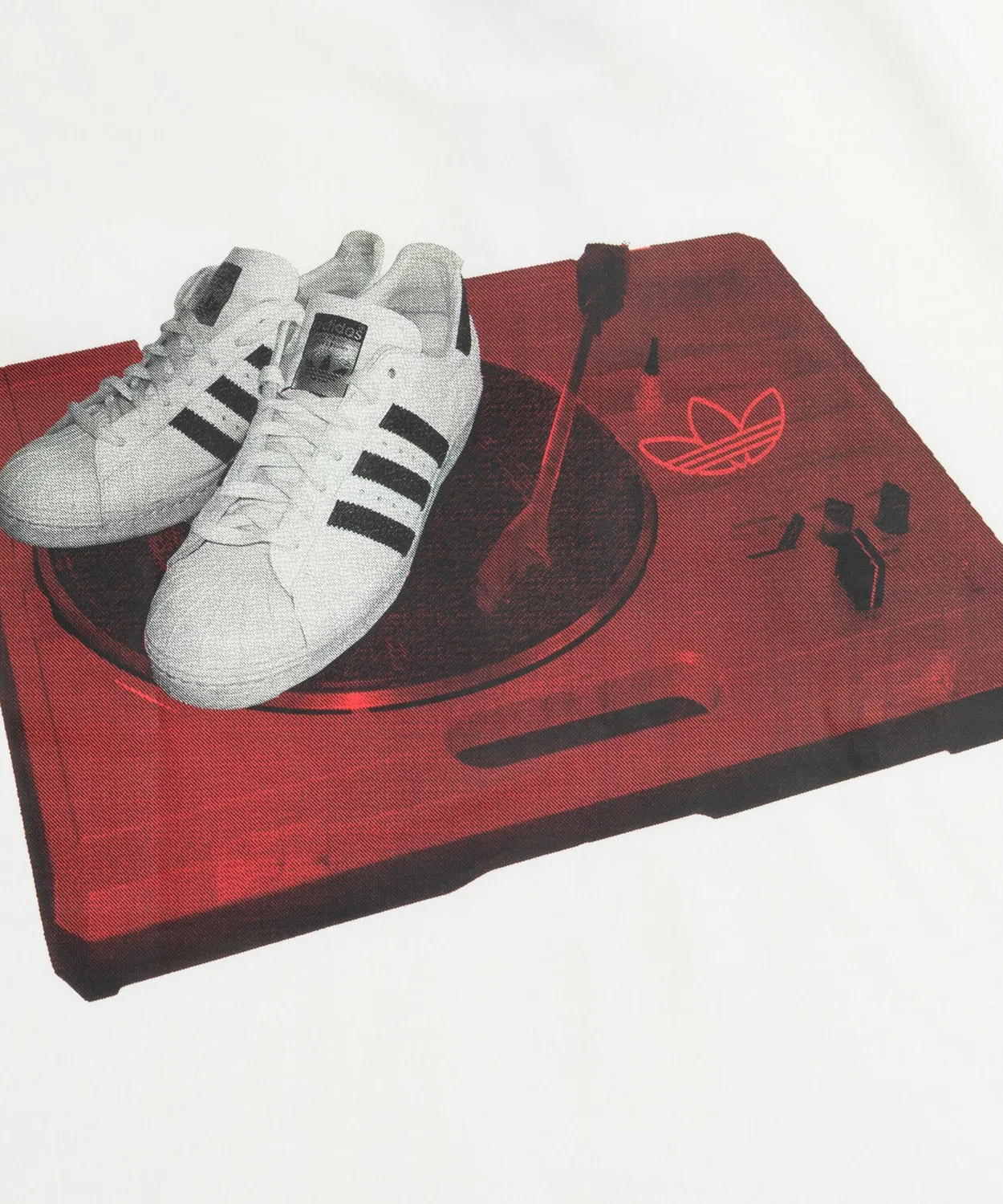 Мужская футболка с графическим принтом Turn Table Tee Adidas, Белый — фото 3
