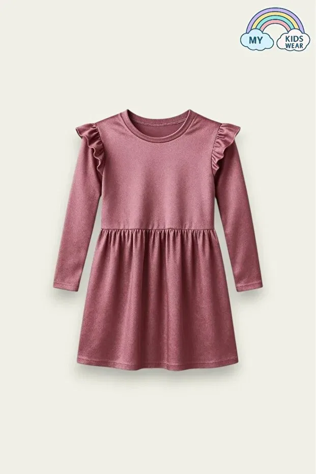 Детское платье для девочек с длинным рукавом My Kids Wear, Dried Rose