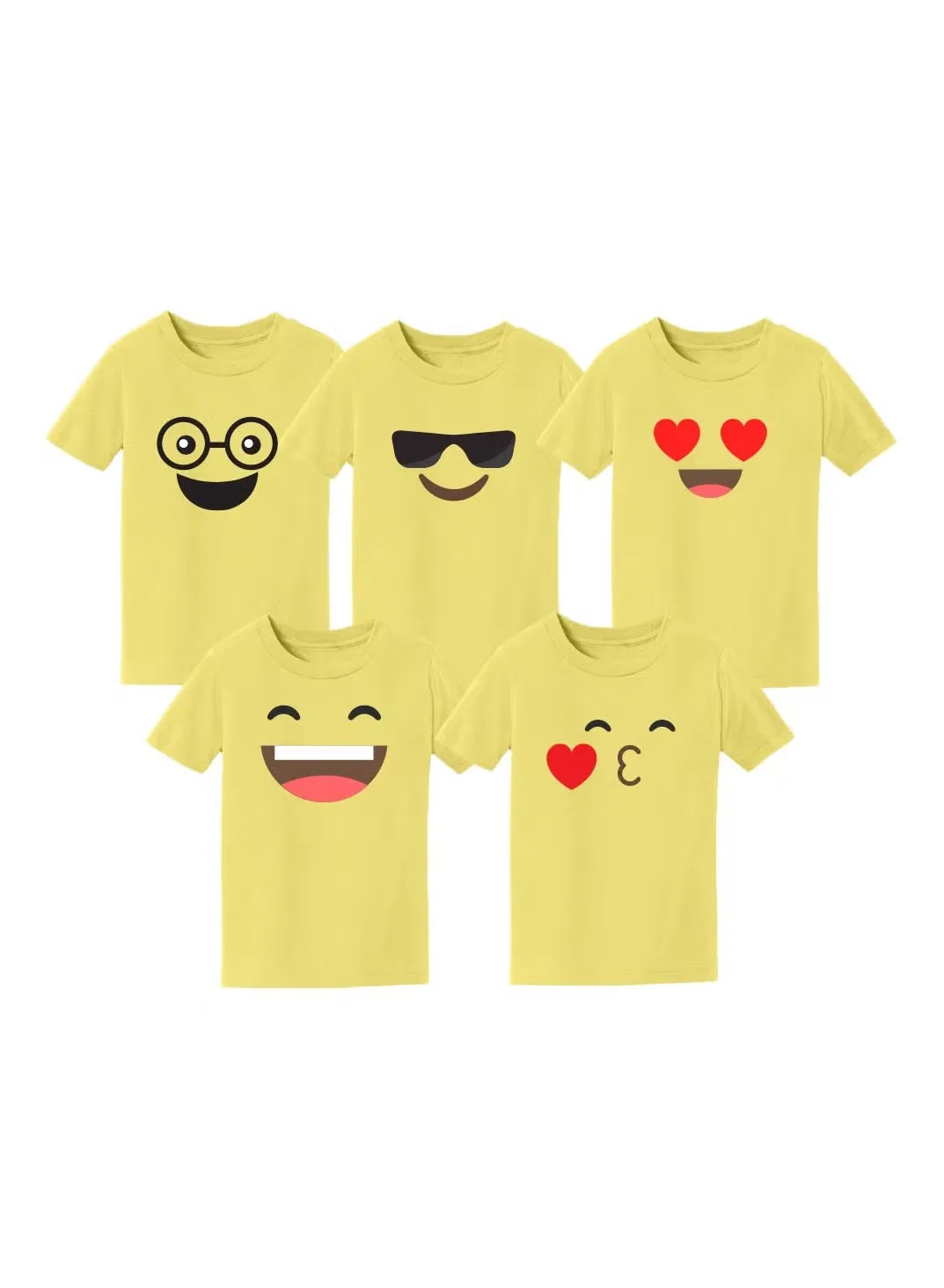 Комплект футболок с принтом смайликов Printshop4Me, желтый