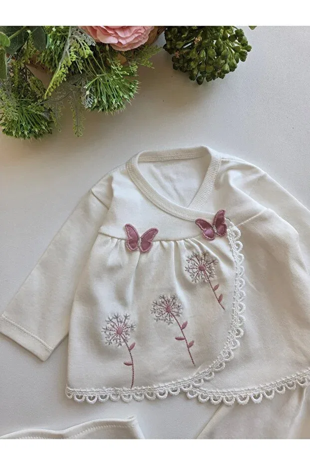 Детский комплект боди для новорожденных хлопковый Panfilia, White-Powder-White — фото 3
