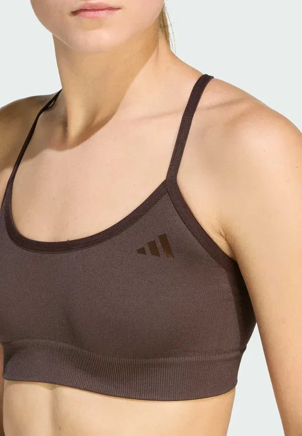Спортивный бюстгальтер с легкой поддержкой Adidas Performance, кофейный — фото 3