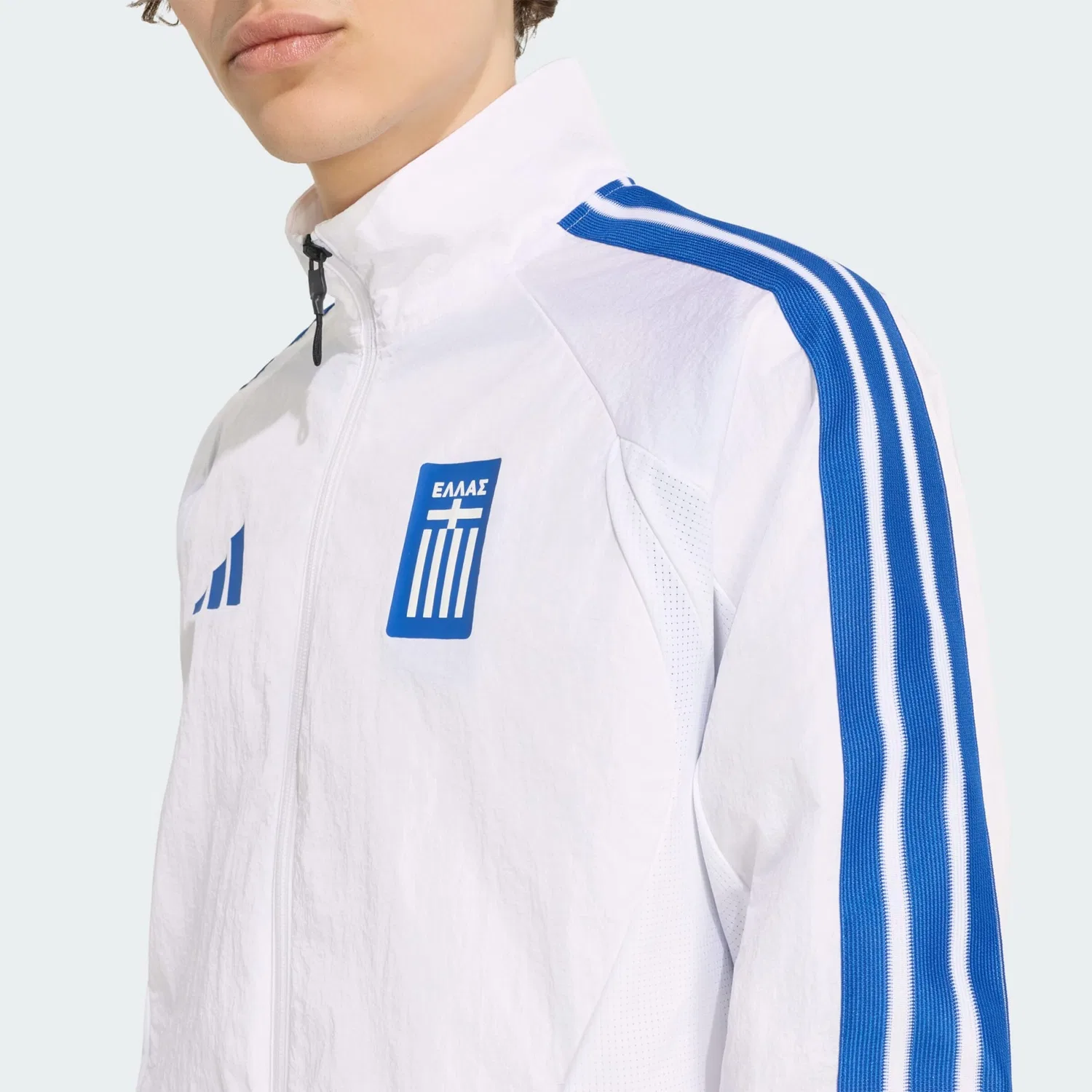 Куртка для тренировок Adidas Performance Griechenland Anthem белого цвета — фото 4