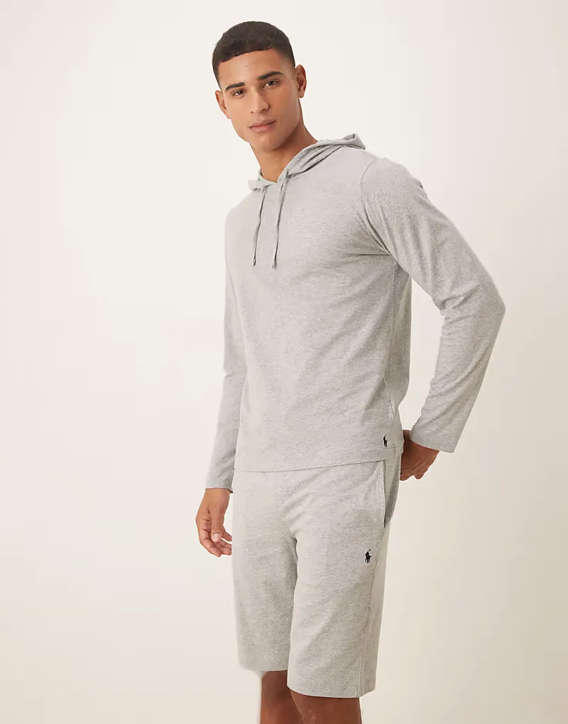 Шорты домашние с логотипом Icon Polo Ralph Lauren, серый