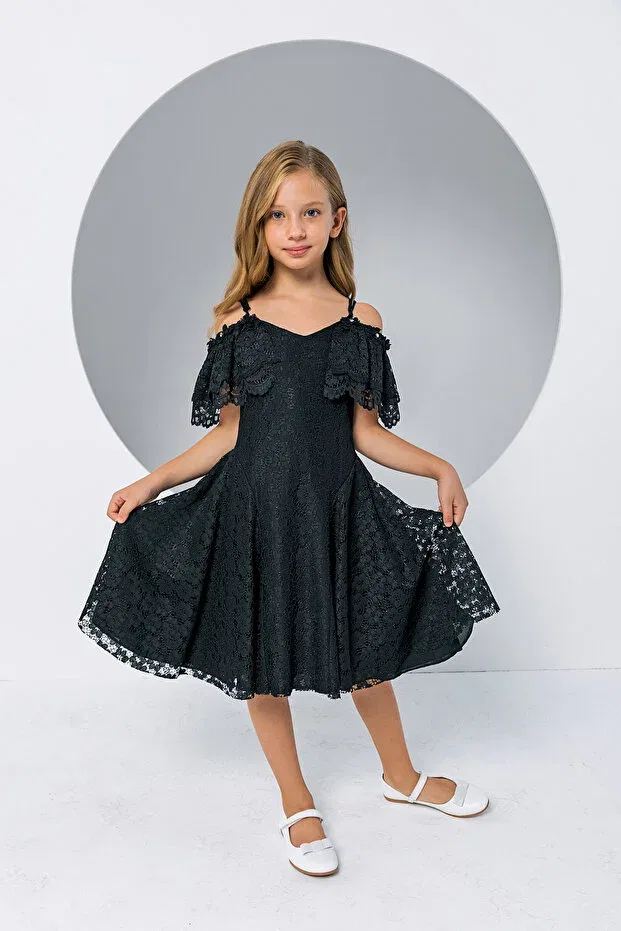 Детское платье для девочек кружевное Incity, Black