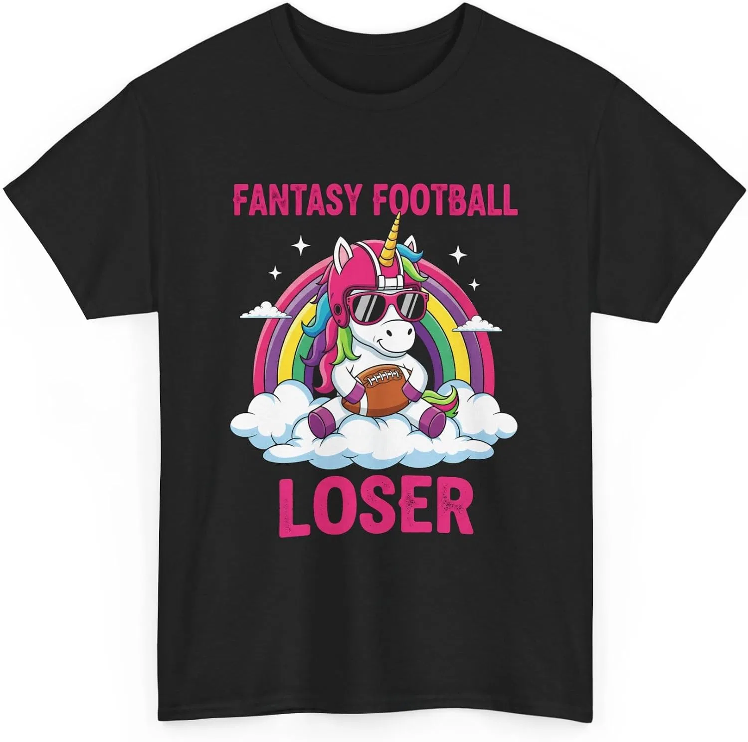 Мужская футболка с принтом Fantasy Football Loser, чёрный