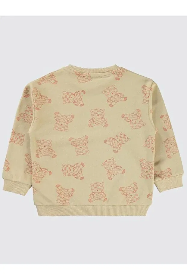 Детские свитшот для мальчиков с принтом Teddy Bear Printed Civil Boys, Beige — фото 2