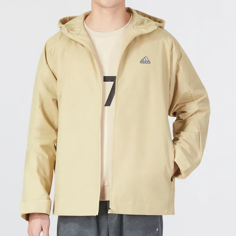 Куртка технологичная с длинным рукавом Tech MH Woven Adidas, бежевый — фото 2