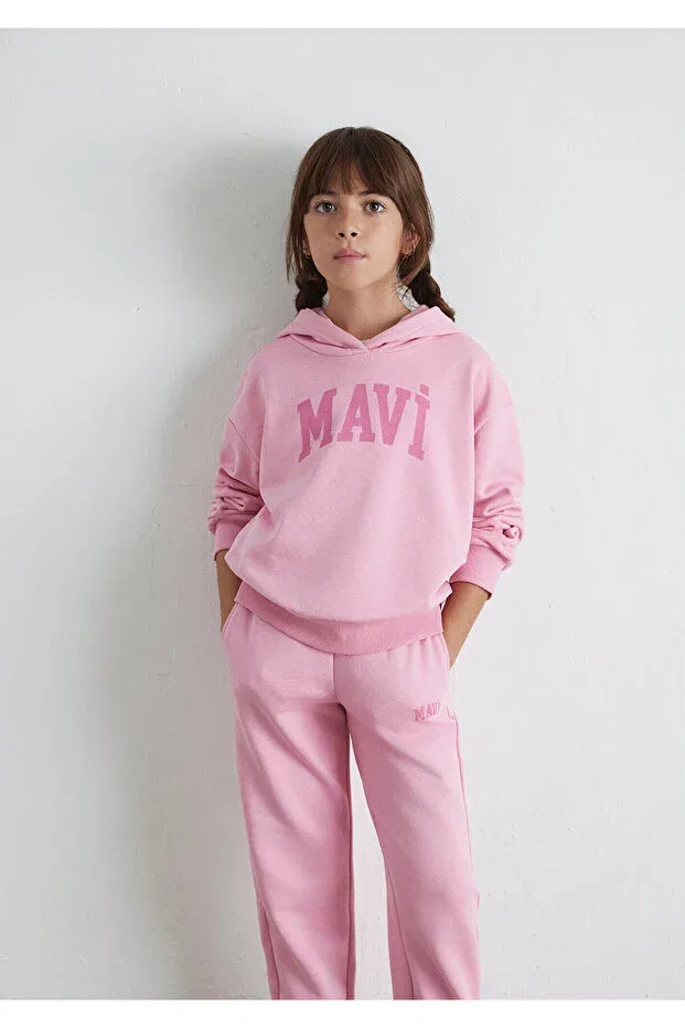 Детское худи для девочек с принтом Mavi, Pink
