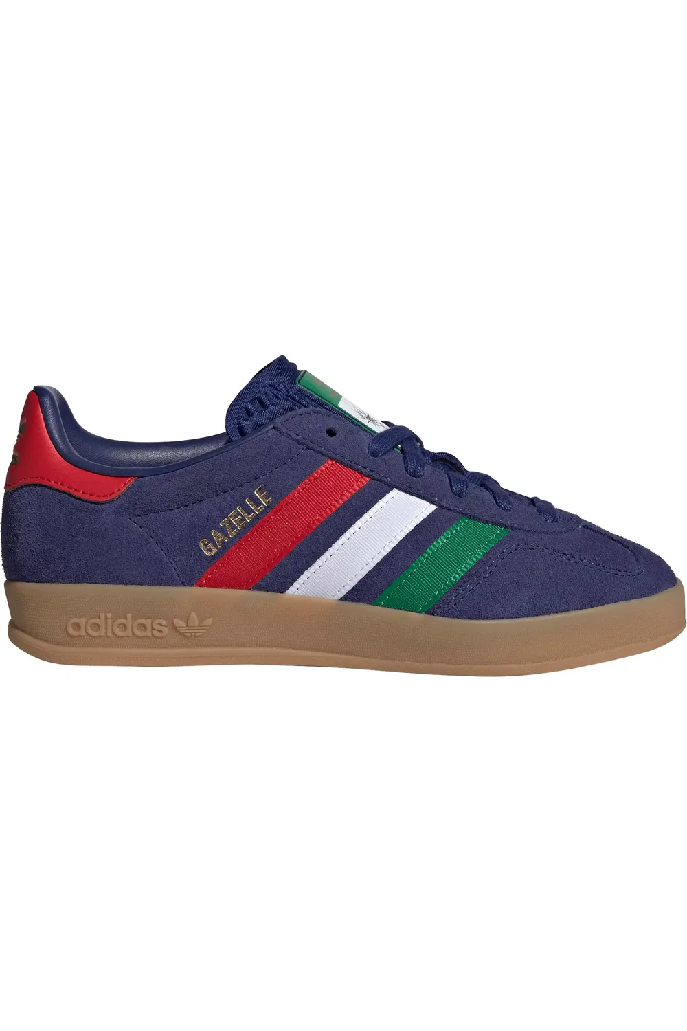 Детские кроссовки футбольные Gazelle Indoor adidas, Blue/Green/Scarlet — фото 3