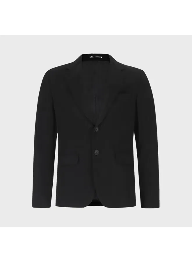 Пиджак повседневный с четкой линией плеч Zara, черный — фото 2