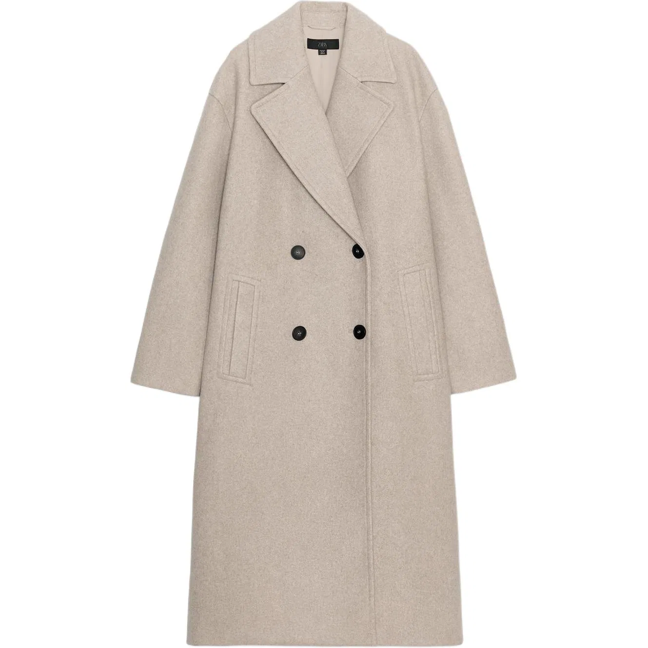 Женское пальто с лацканами Beige ZARA, Beige