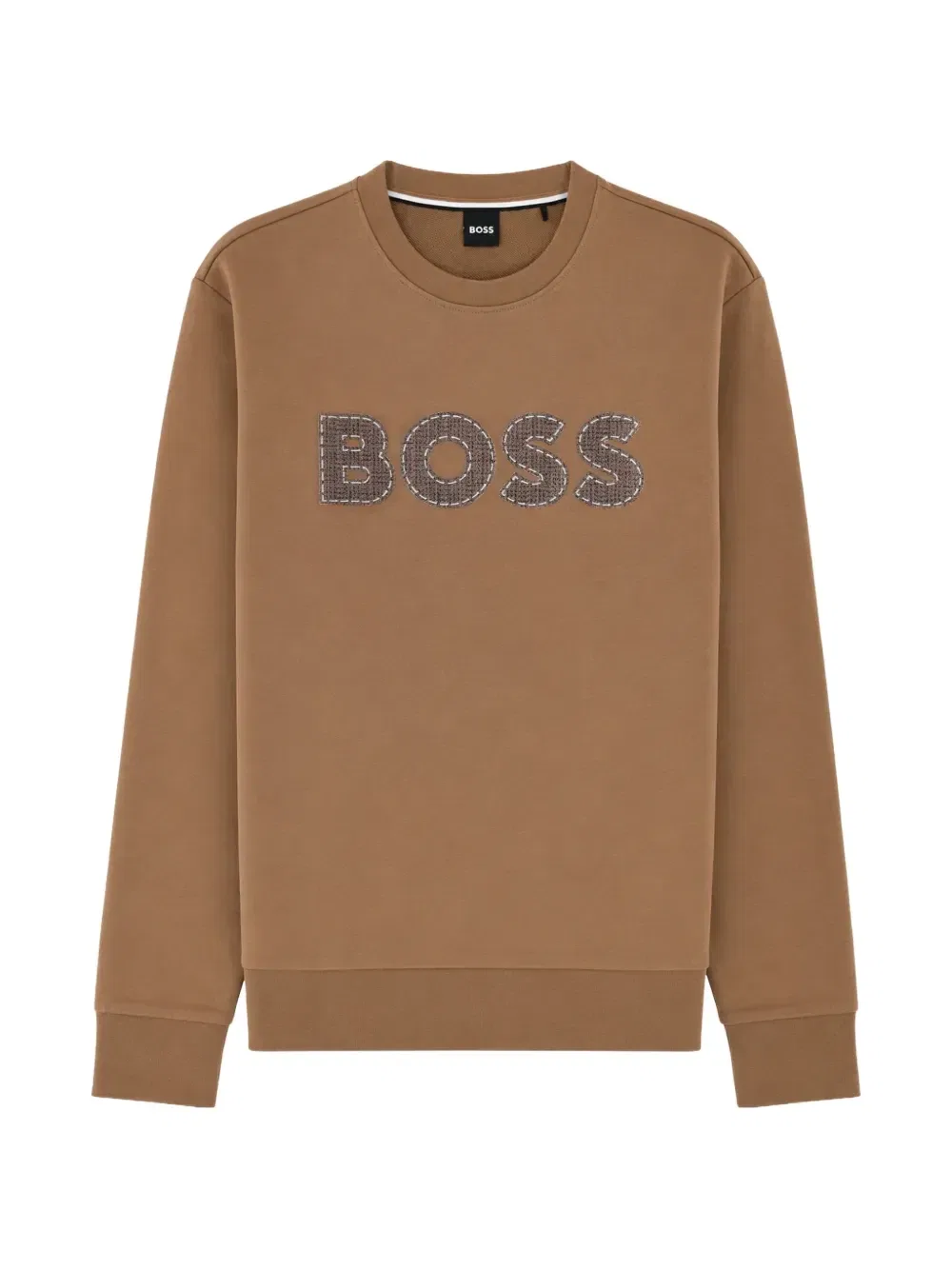 Толстовка с логотипом-аппликацией BOSS, коричневый
