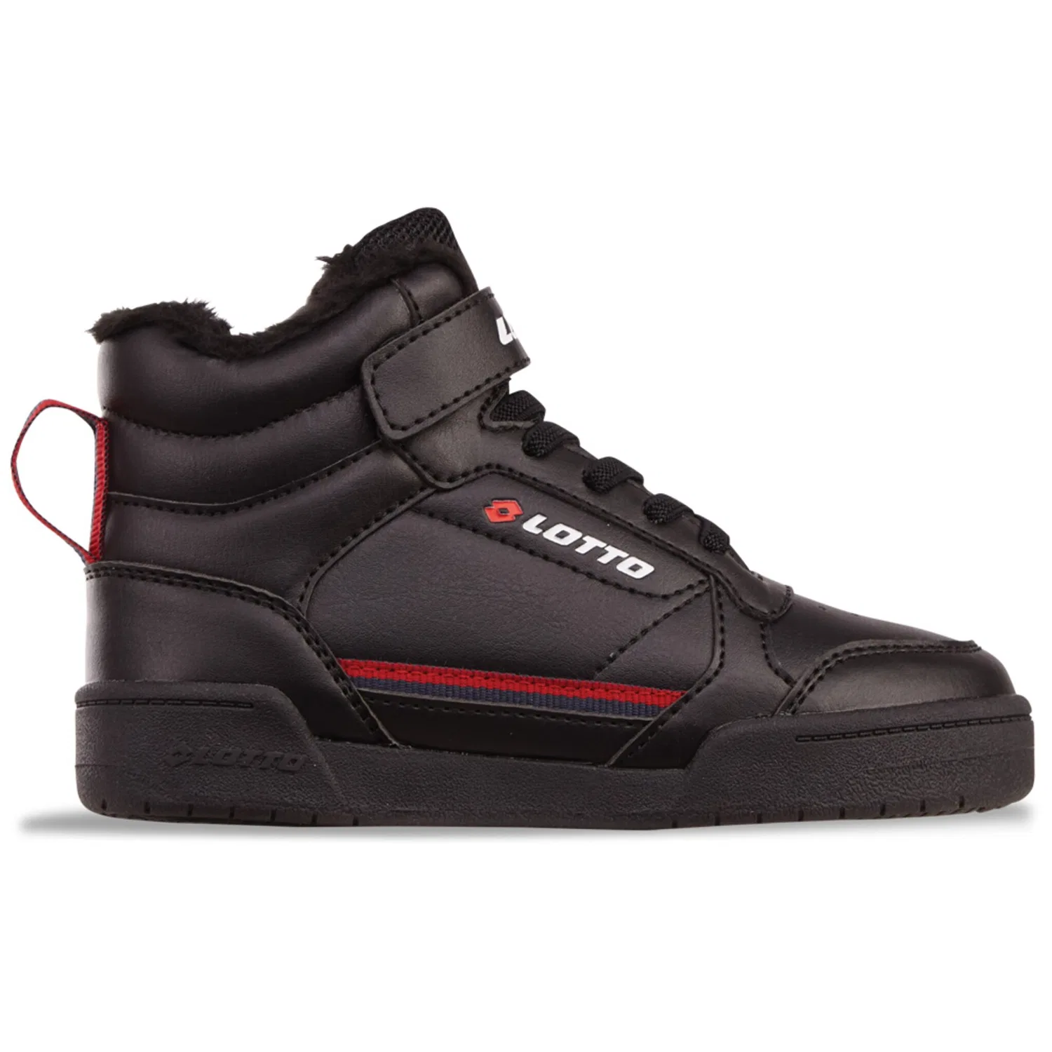 Детские полувысокие кроссовки с утеплением Lotto, Black/Red