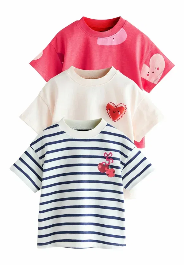 Футболка хлопковая Regular fit 3 pack Next Red Hearts, красный