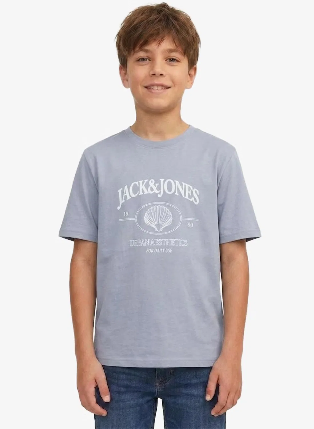 Футболка с принтом для подростков Jack & Jones Junior, бирюзовый