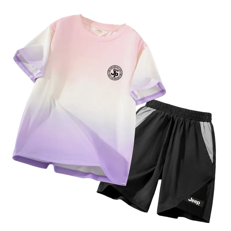 Детский спортивный комплект с принтом Jeep, Pink Purple/E Upward Black Logo K-Black/E Black Sole Label Bottom Silicone K