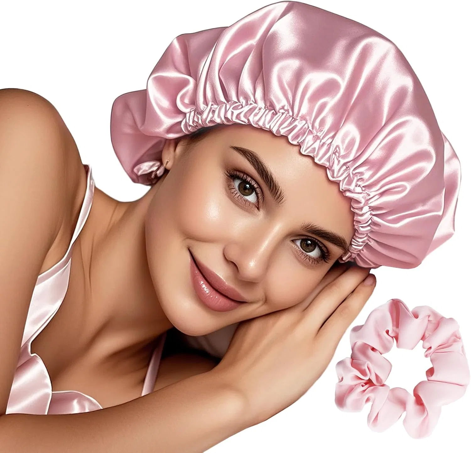 Шапочка для сна Tasttin, двойной слой, 33 см, Pink and Pink