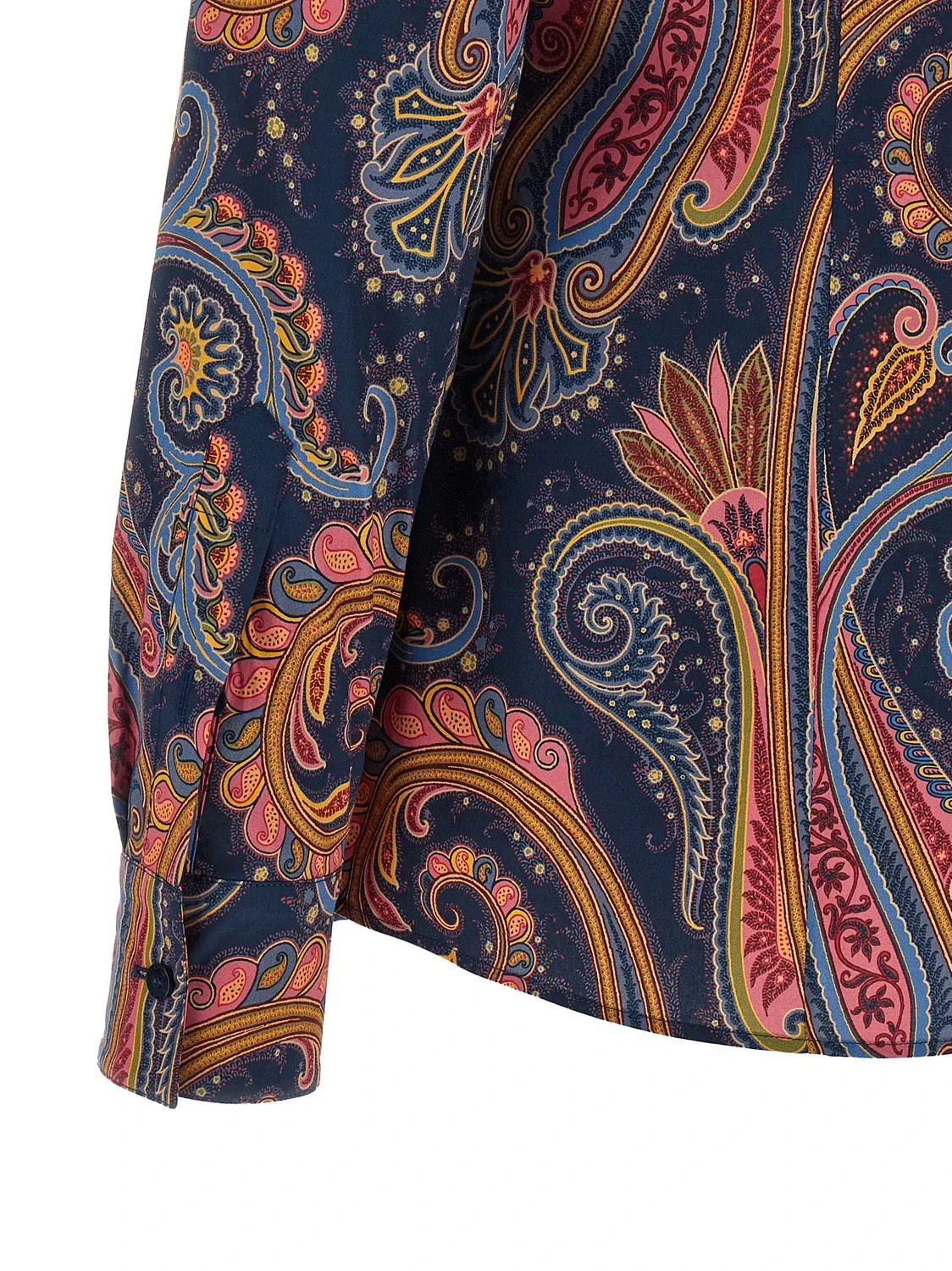 Рубашка в цветочный узор пейсли ETRO, синий — фото 4