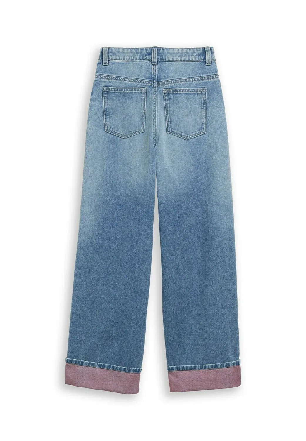 Джинсы с широкими штанинами и отворотами - джинсы свободного кроя Tom Tailor, Light Stone Blue Denim Tint — фото 2