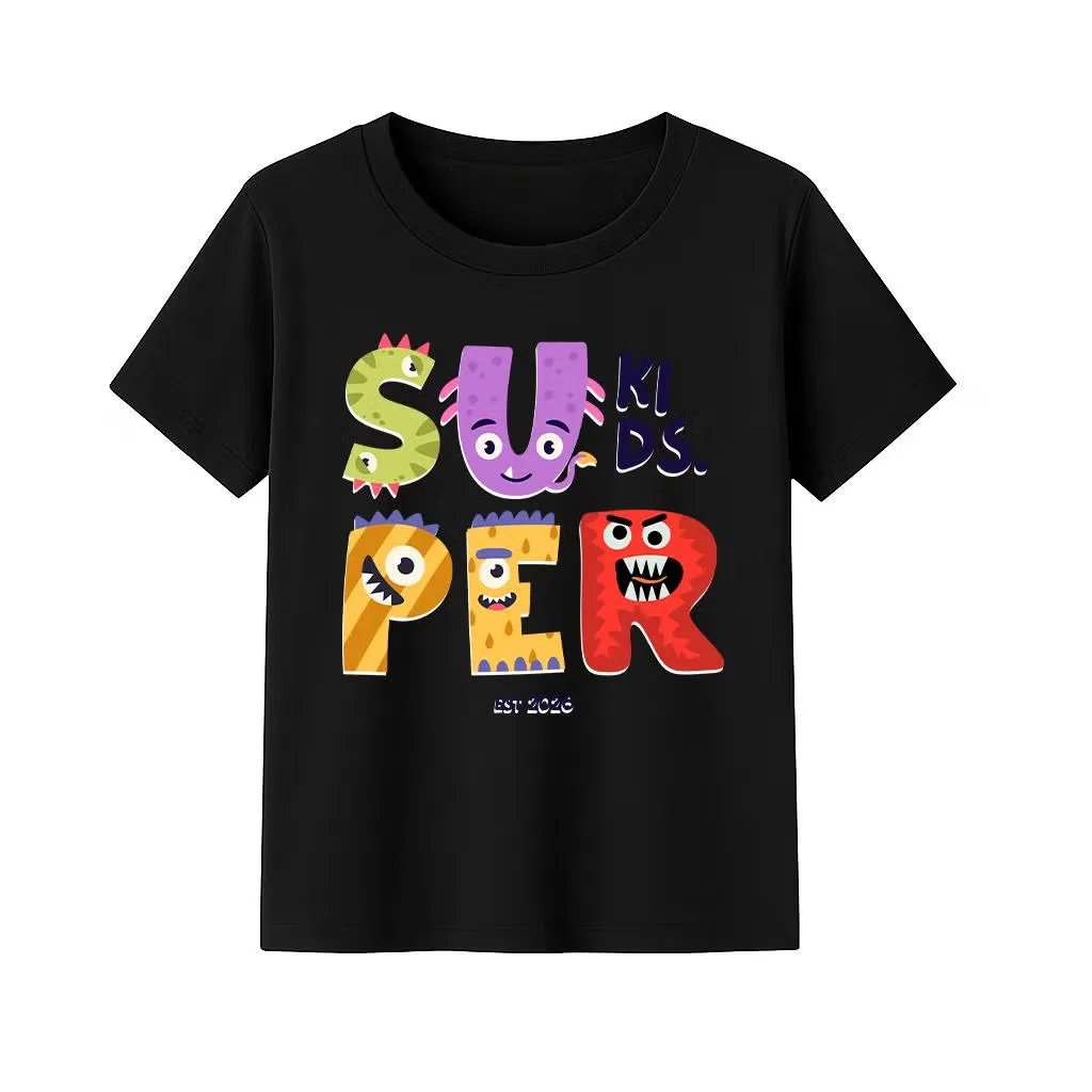 Футболка с принтом Super Kids Monster Letters Yoo Street, черный