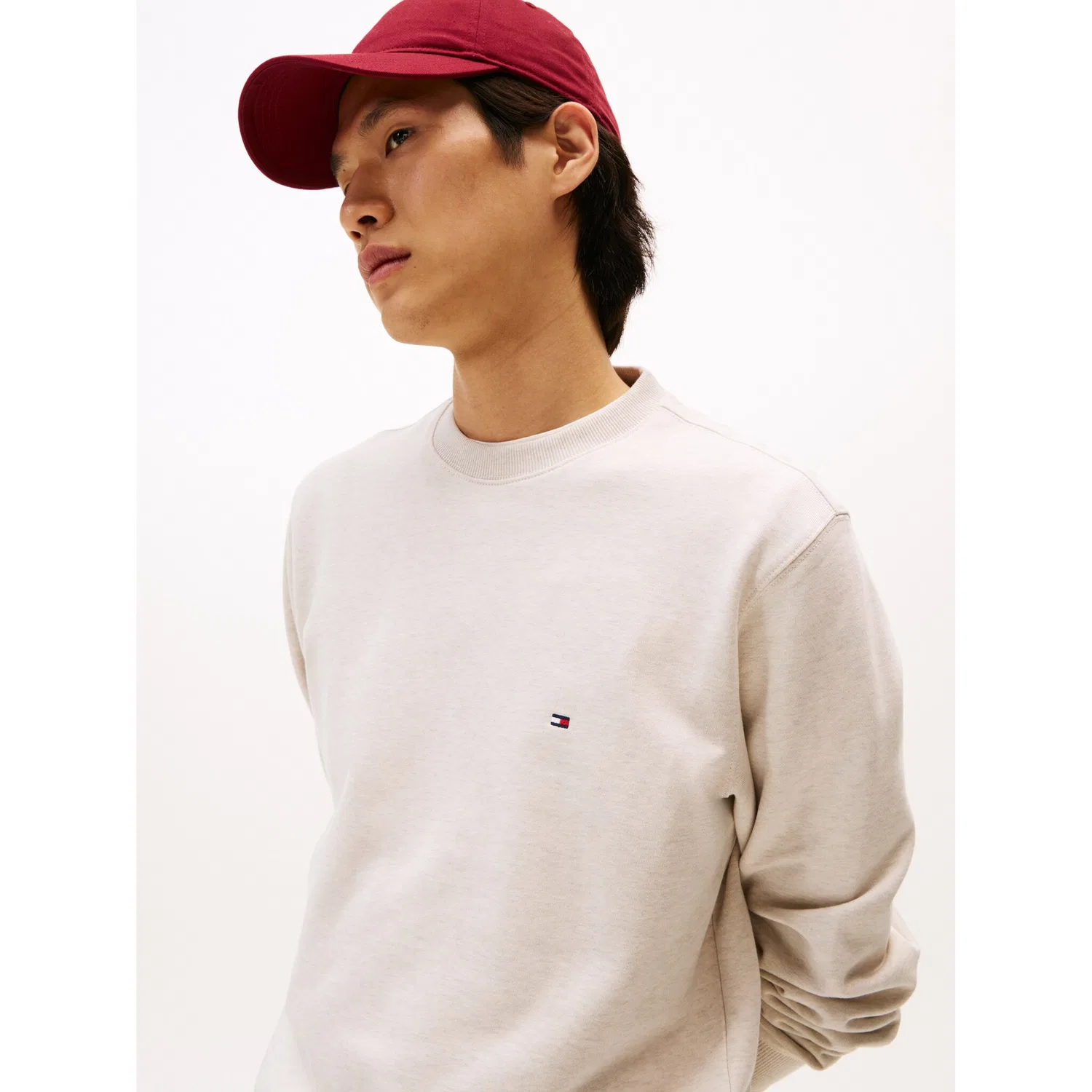 Мужской свитшот с круглым вырезом Tommy Hilfiger, Heathered Oatmilk — фото 2