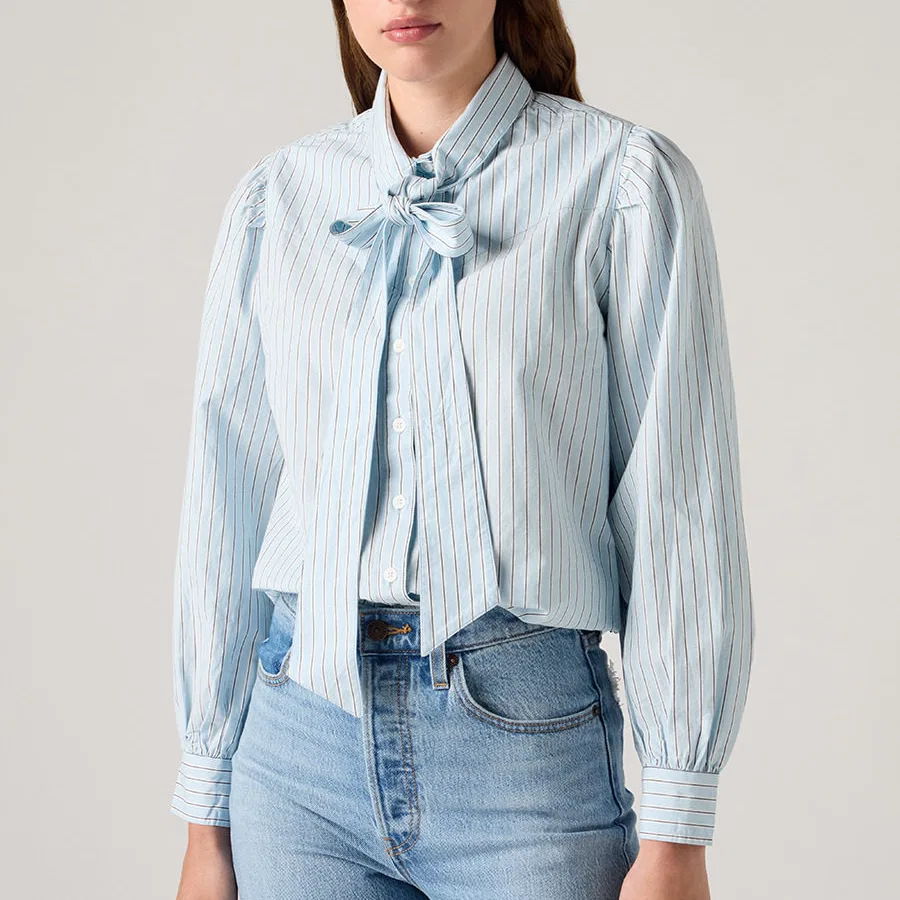 Женская рубашка с воротником Light Blue Levis — фото 3