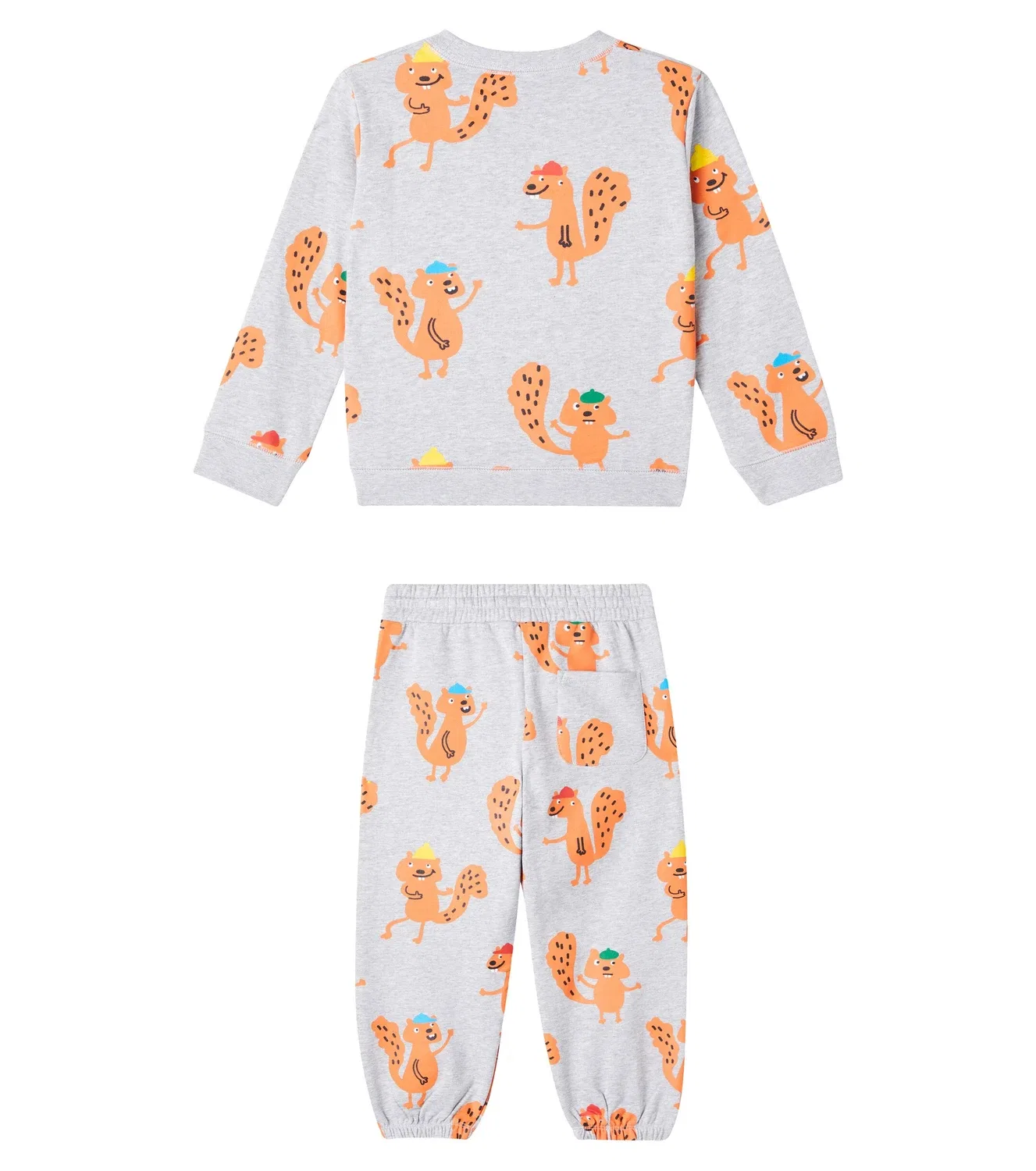 Комплект из хлопковой толстовки и спортивных брюк Stella Mccartney Kids, серый — фото 4