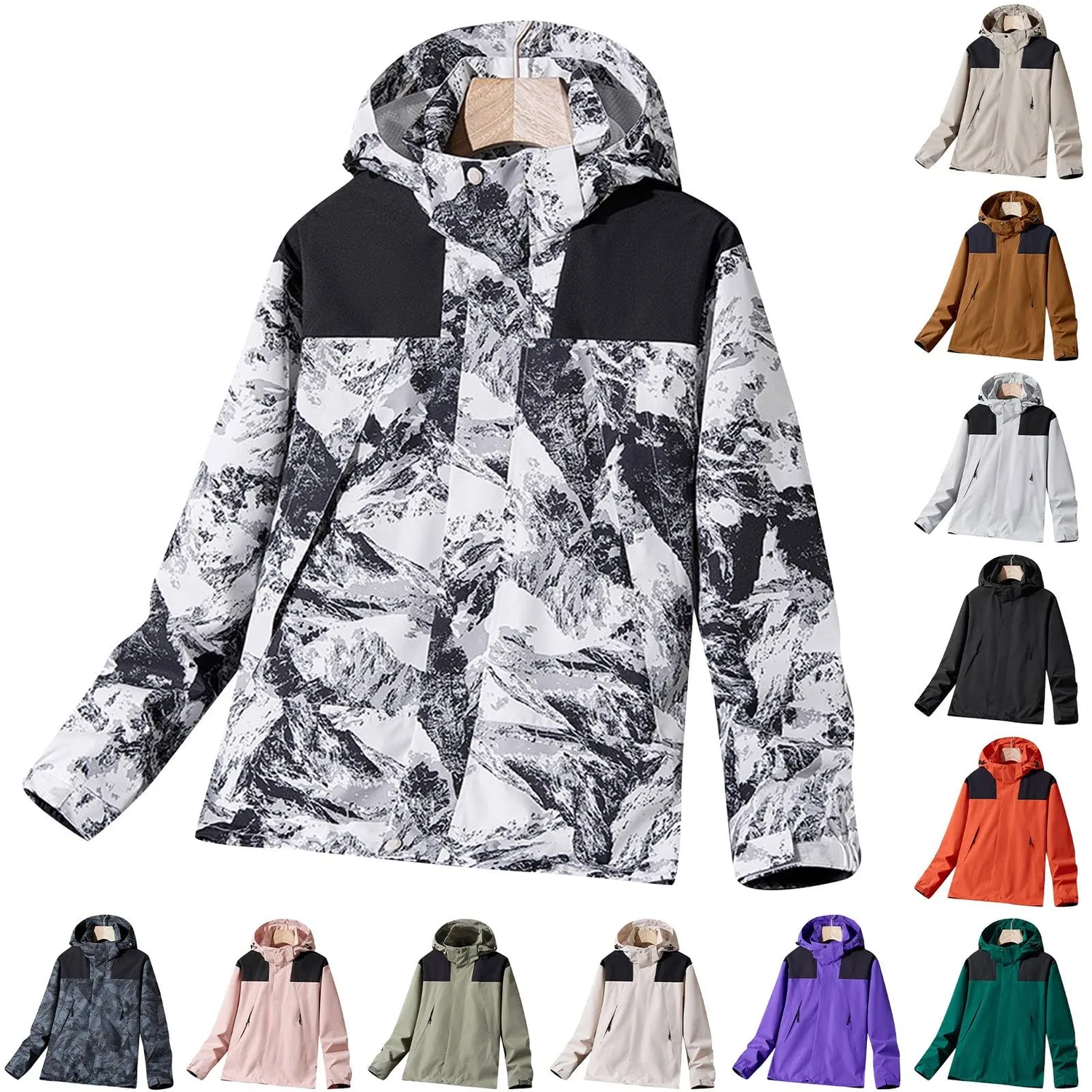 Женская непромокаемая куртка с капюшоном Waterproof Camouflage Jacket, Arancione