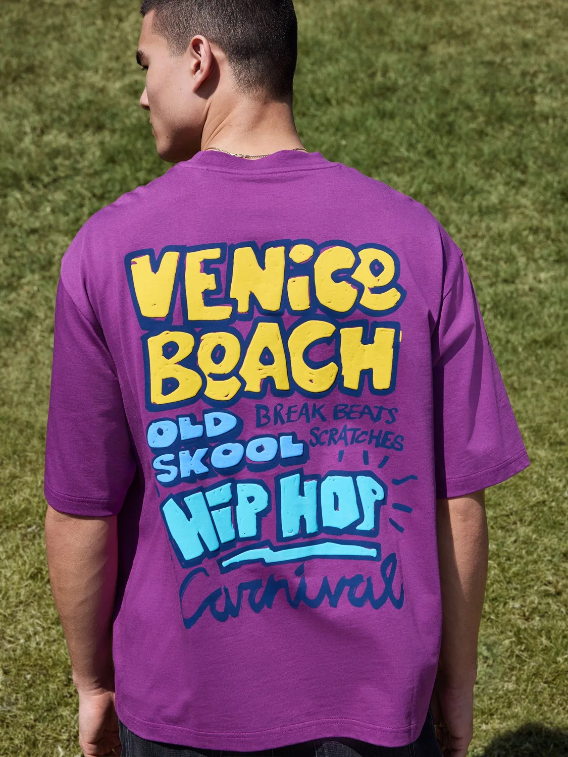 Футболка с графическим принтом, свободная посадка Next, Purple Venice Beach — фото 4