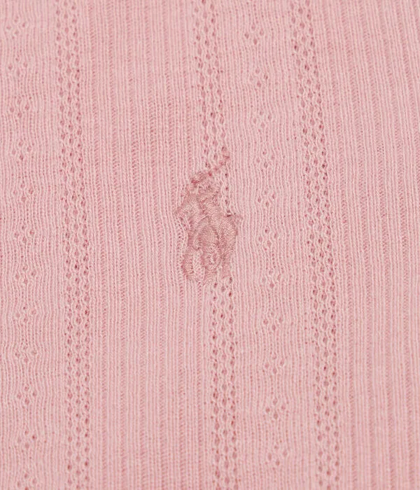 Детская блуза для девочек хлопковая с коротким рукавом Polo Ralph Lauren, Rosa — фото 4