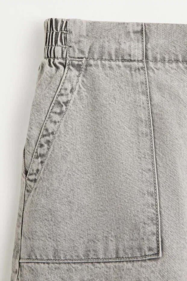 Детские шорты для девочек джинсовые карго Lefties, Light Gray — фото 3