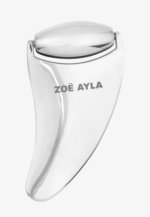 Массажер для лица от отечности 2-in-1 gua sha roller Zoe Ayla, Silver
