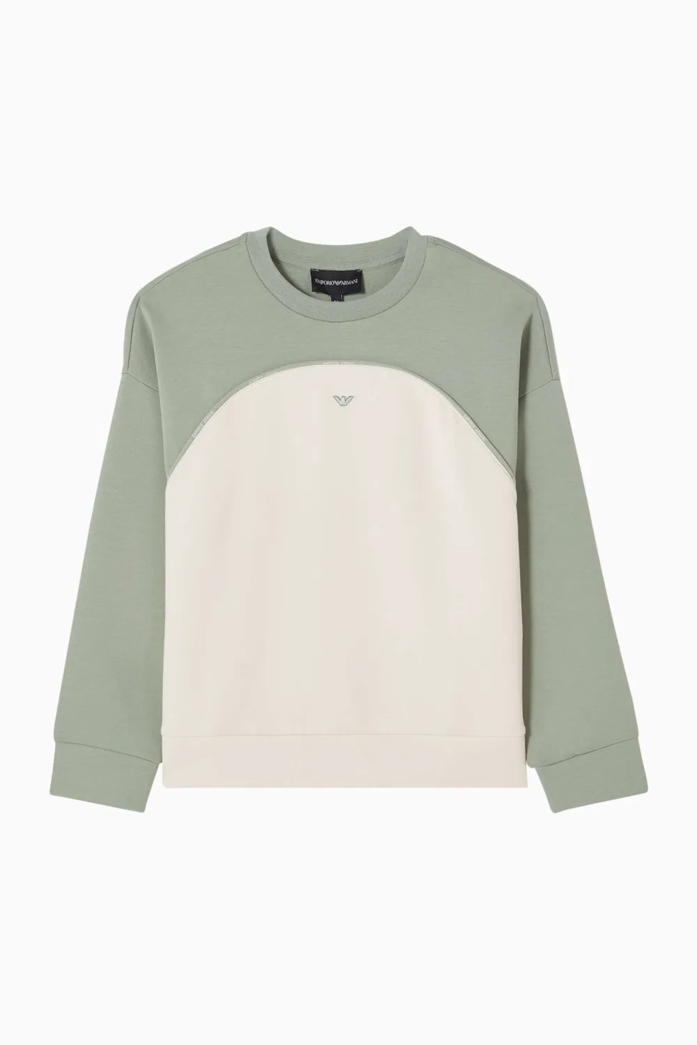 Свитшот цветоблочный Emporio Armani, зеленый