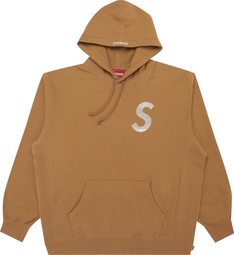 Толстовка Supreme x Swarovski S Logo Hooded Sweatshirt 'Brown', коричневый — фото 2