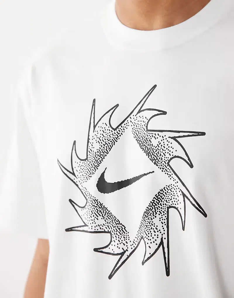 Футболка с графическим принтом Nike Swoosh, белый — фото 3