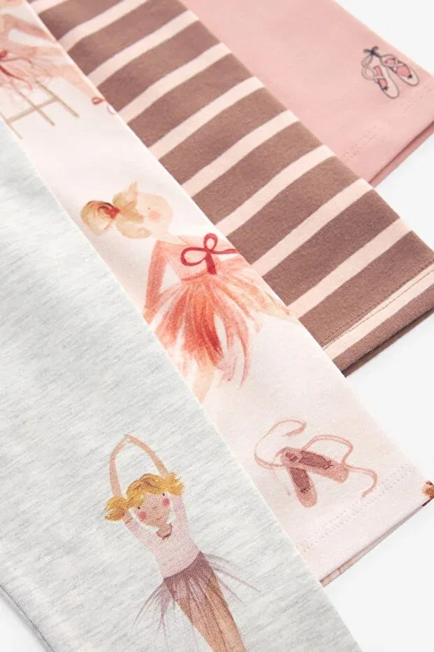 Детский комплект леггинсов для девочек с принтом Cotton ballerina patterned Next Baby, Multicolor — фото 3