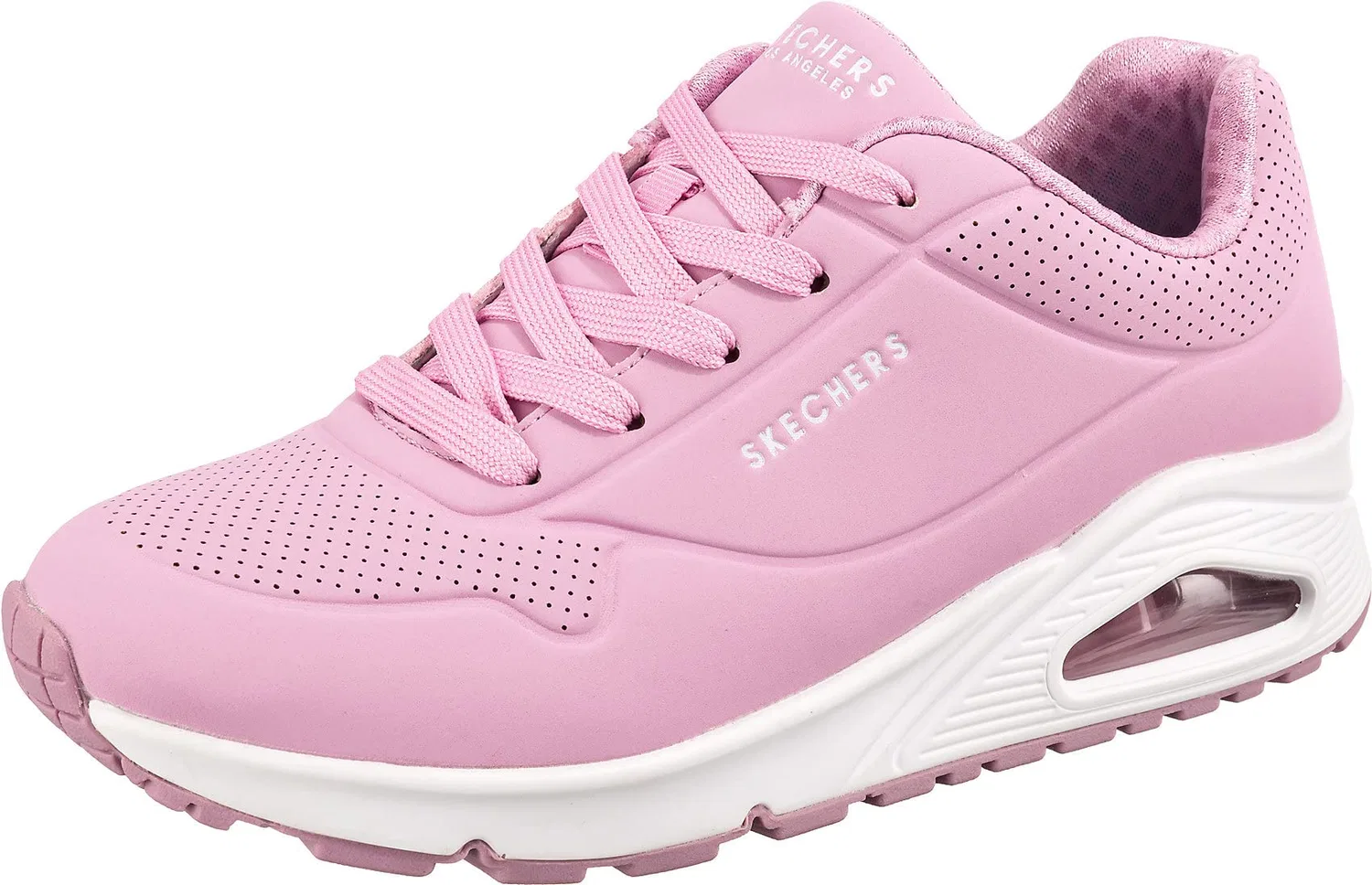 Детские кроссовки для девочек с шнуровкой One Stand on Air Skechers, Pink Pu White Trim
