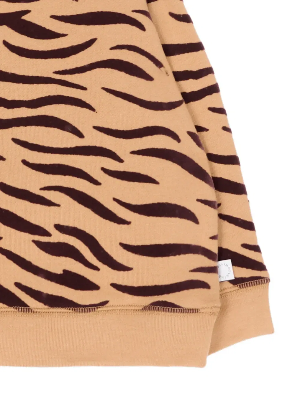 Хлопковый свитшот с тигровым принтом Stella McCartney Kids, коричневый — фото 3