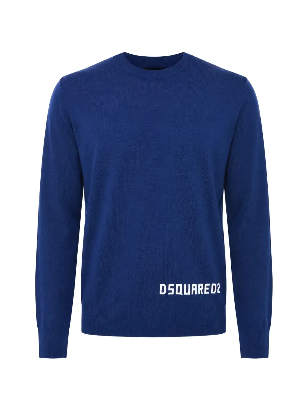Джемпер с круглым вырезом и флокированным логотипом Dsquared2, синий