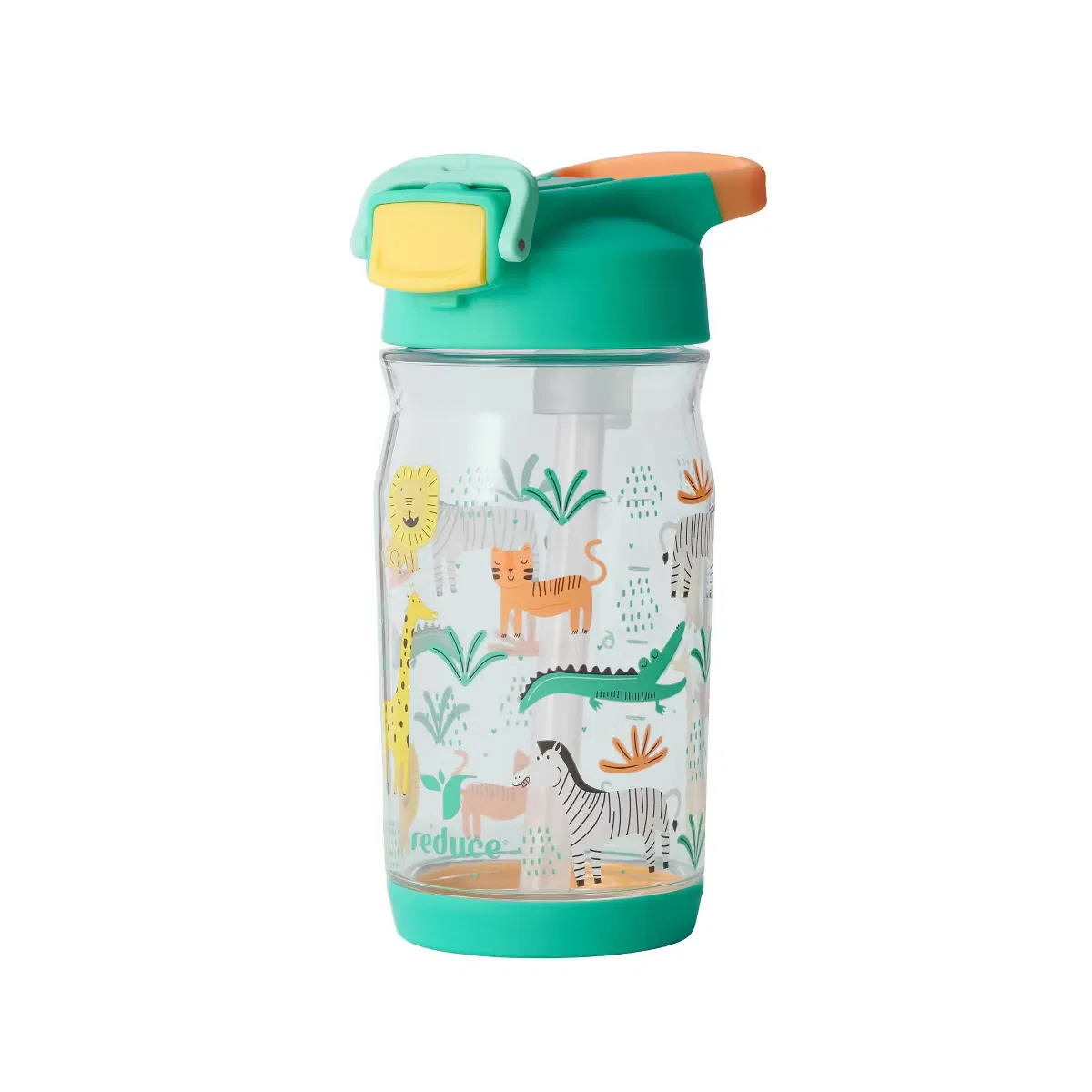 Детская бутылка для воды 0,4 л с трубочкой Zoo Crew Reduce, Zoo Crew — фото 2